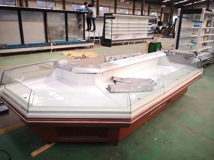 Commercial Open Top Refrigerated Meat Display Cases / Meat Showcase