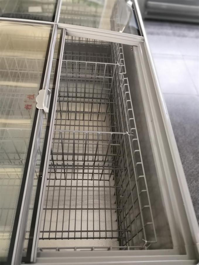Static Cooling Supermarket Chest Freezer Sliding Door Ice Cream Freezer