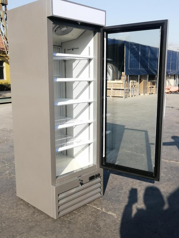 Energy Saving Upright Glass Door Freezer , Single Door Beverage Cooler