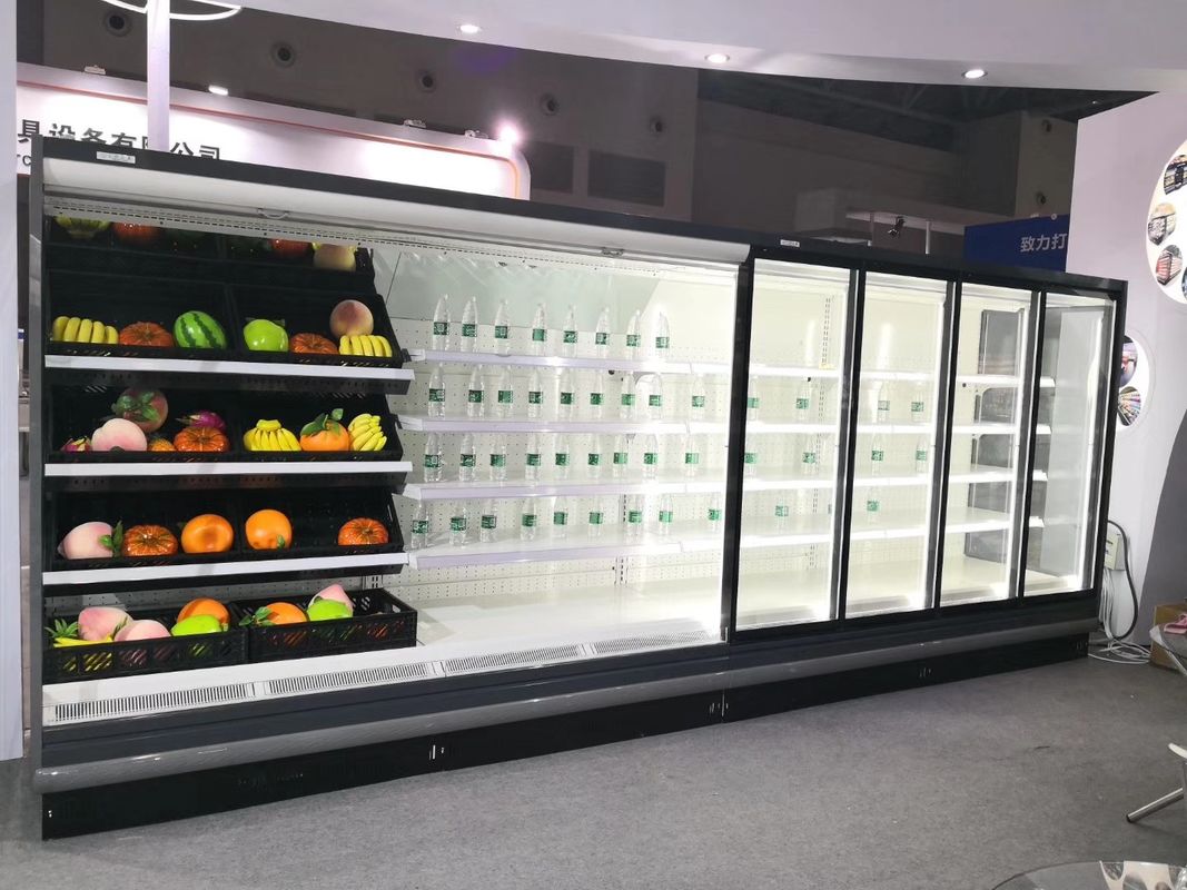 12FT Long Open Front Refrigerated Merchandiser With Transparent Glass Ends