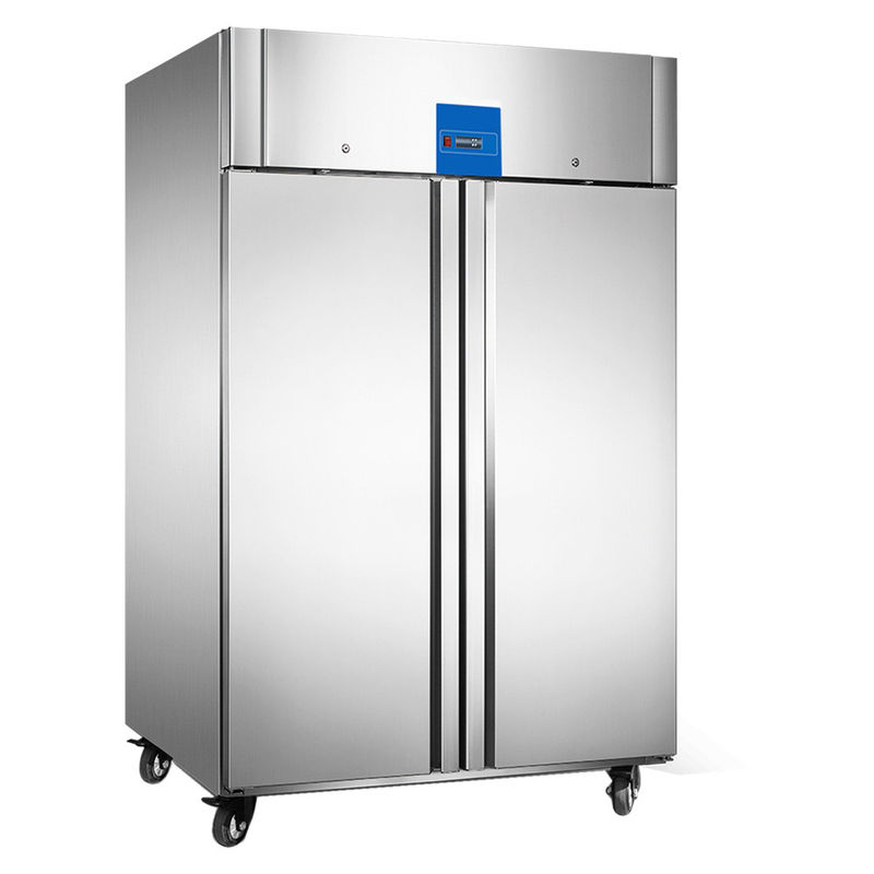 Commercial Stainless Steel Fridge Freezer With Double Solid Doors