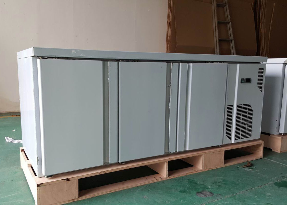 Dixell Thermostat 3 Door Counter Chiller , Stainless Under Counter Fridge