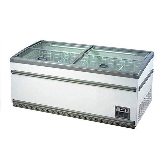 Glass Top Island Freezer Supermarket Island Freezer With Dc Inverter Compressor