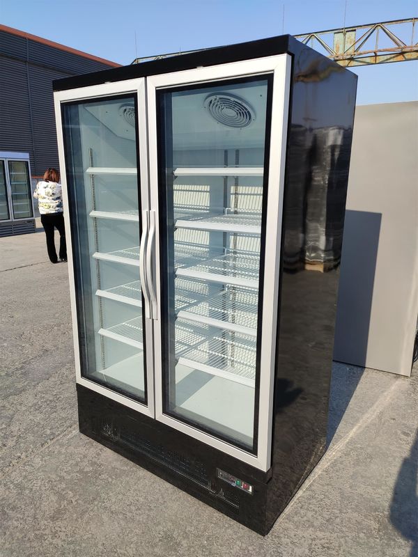 Commercial Supermarket Upright Glass Door Freezer With Inner Vertical