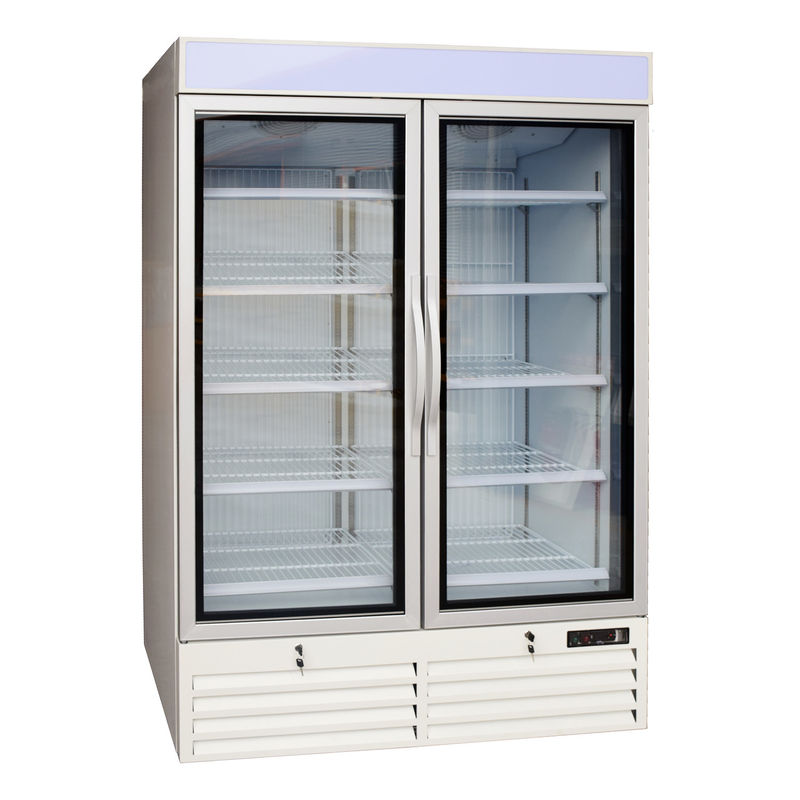 double glass door commercial refrigerator