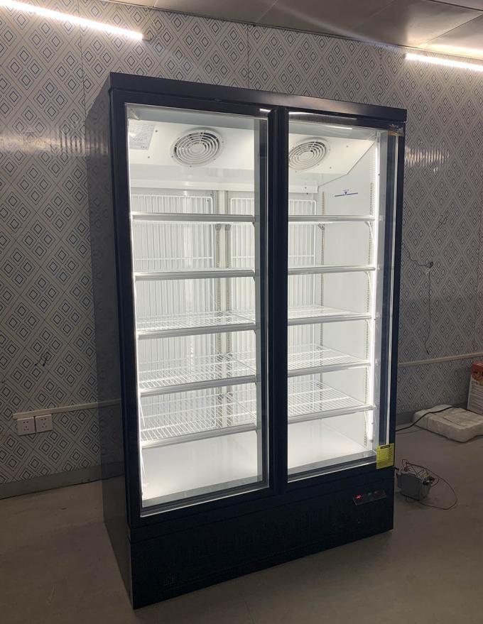 810L Upright Glass Door Vertical Display Showcase Freezer Air Cooling