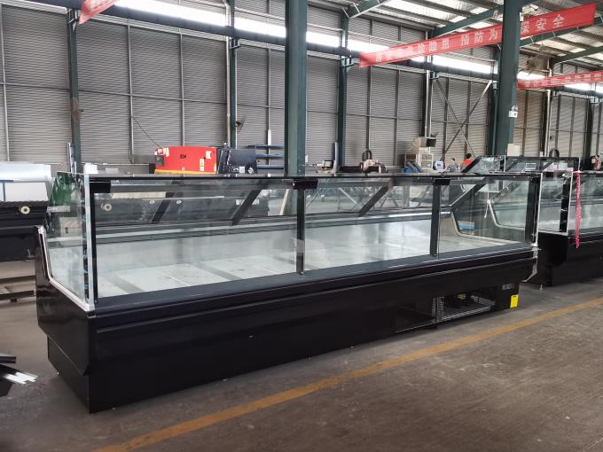 Hydraulic Straight Glass R290 Meat Refrigeration Showcase Fan Cooling