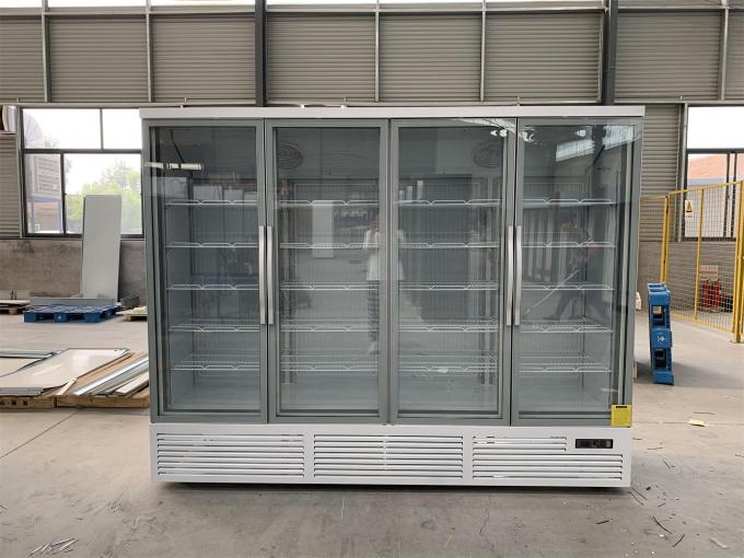 Integral Vertical Glass Door Refrigerator Built In Four Glass Door Display