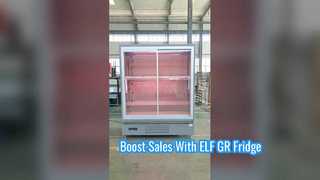 Resfriar com eficiência energética do refrigerador de vidro da exposição da porta do DUENDE GR