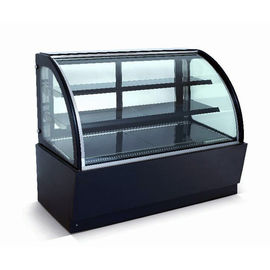 Curved Glass Refrigerated Display Case Cabinet For Cakes And Bakeries