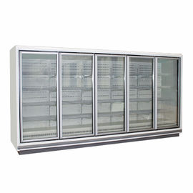 Vertical LED Lighting Upright Glass Door Freezer With Multi Deck Shelving
