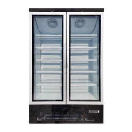 Double Swing Stand Up Glass Door Freezer R290 Refrigerant Ventilated Cooling System