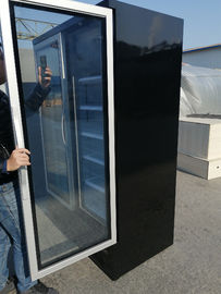 Stand Up Glass Door Freezer Merchandiser Air Cooling Custom Color With Vertical LED Tube