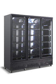 Black Color 3 Glass Door Commercial Freezer With Ventilated Cooling System
