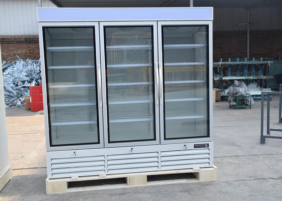 2040 liters Three Swing Glass Door Merchandiser Freezers With Bottom Mounted R290 Refrigeration System
