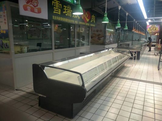 Supermarket Fresh Meat Display Refrigerator Showcase Flat Top Open