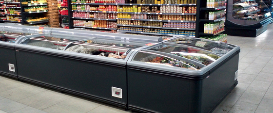 Static Cooling Sliding Doors Commercial Freezer For Frozen Food