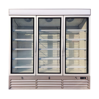 Upright Supermarket Showcase Cabinet Freezer With Swing Anti-Fog Glass Door