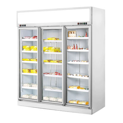 Vertical Commercial Freezer With Frameless Triple Glazed Glass Door