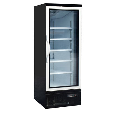 Supermarket Single Glass Door Freezer With A Bright White Galvanized Interior
