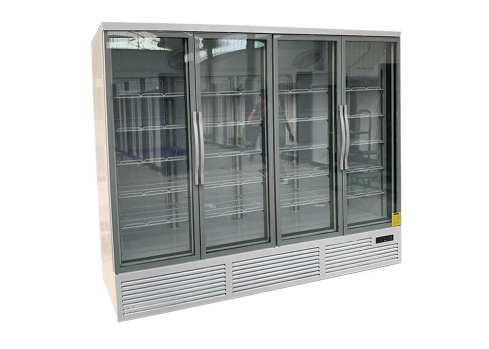 Integral Vertical Glass Door Refrigerator Built In Four Glass Door Display