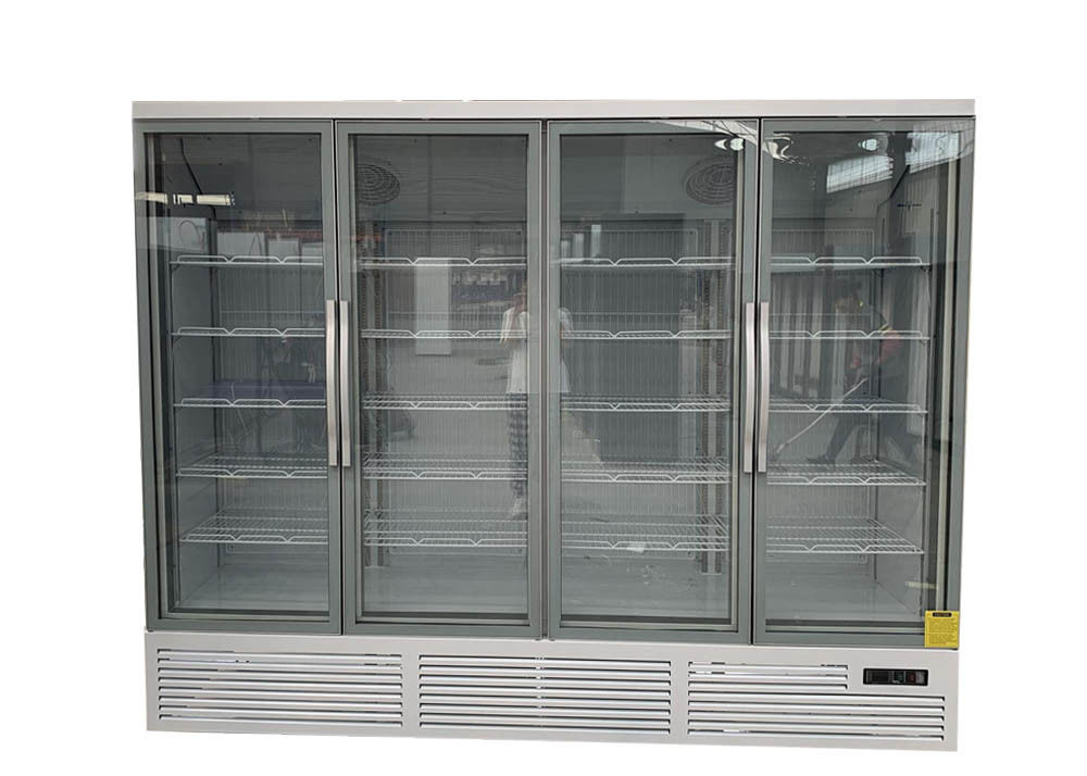 Integral Four Door Vertical Glass Door Refrigerator Built in Four Glass
