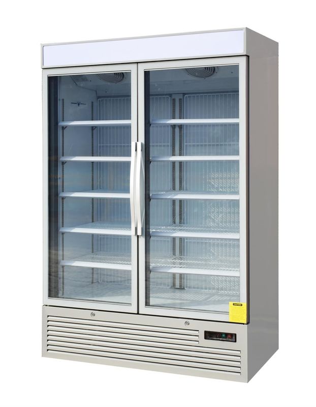 Commercial Reach In Freezer Double Glass Door With Secop Compressor for