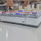 Glass Top Open Curved Slide Supermarket Island Freezer Automatic Defrost