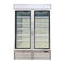 Free Standing 2 Door Glass Display Freezer Fridge With Fan Cooling System