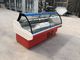 IEC Curved Glass Front Butcher Display Counter With Stainless Steel Inner Plate