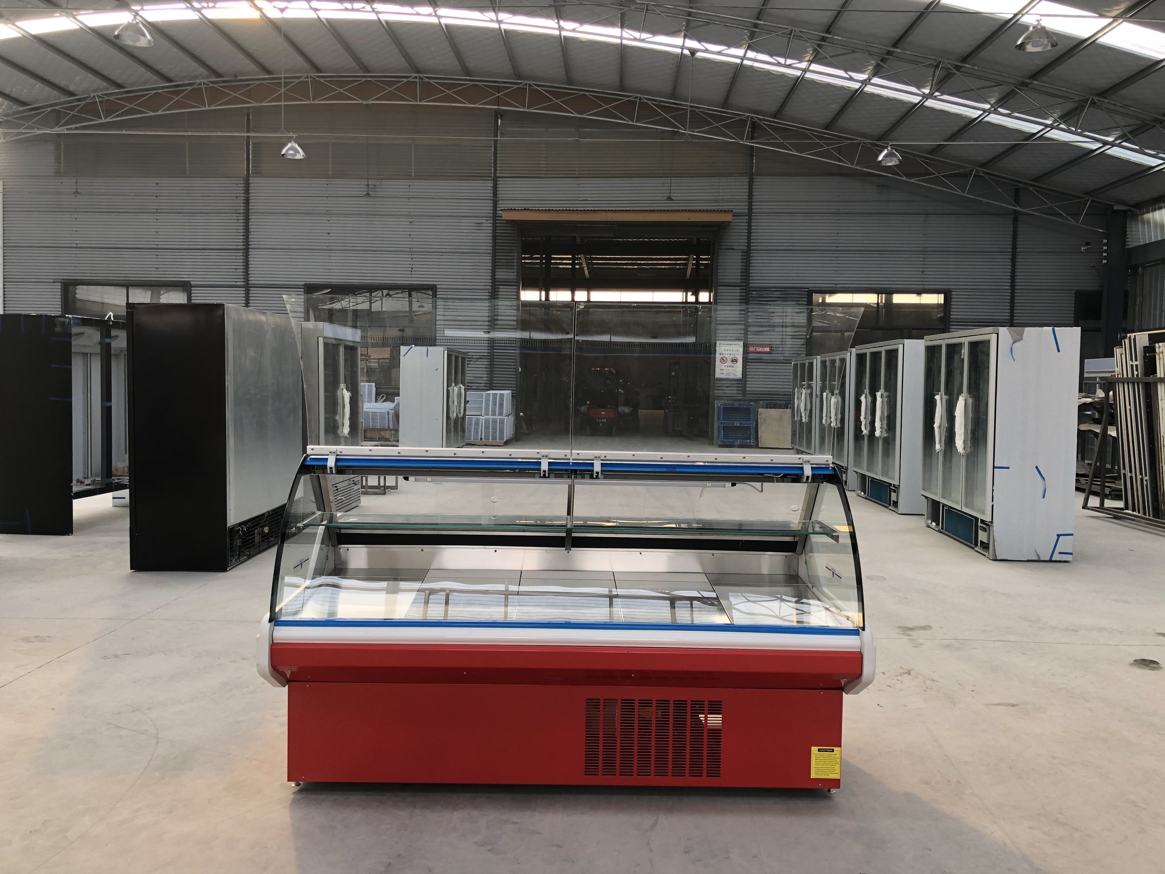 Glass Front Meat Showcase Refrigerator IEC 150L For Butcher Shop