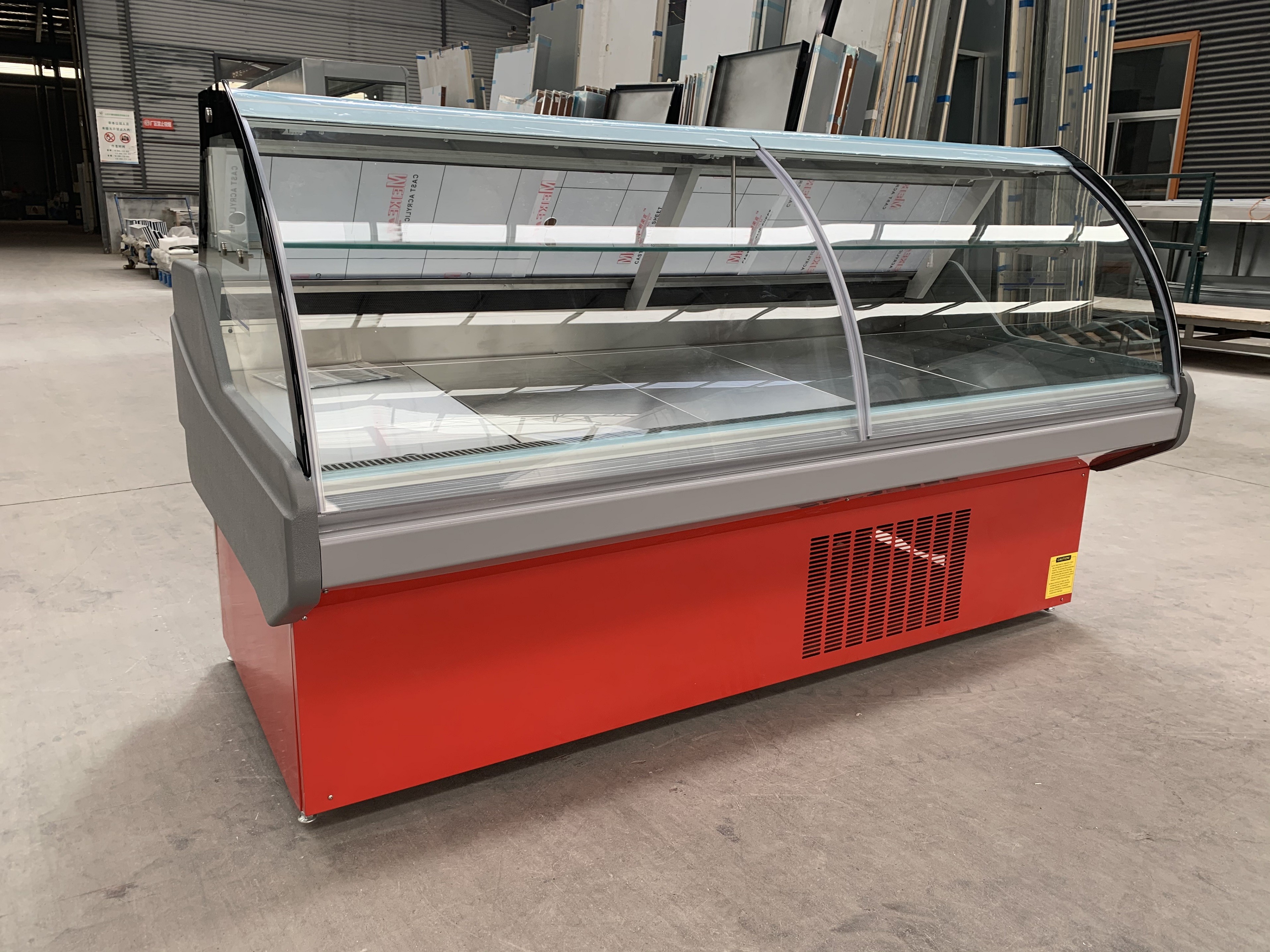 SEC Certificate Vitrinas Food Serve Over Counter Display Fridge For Fresh Meat