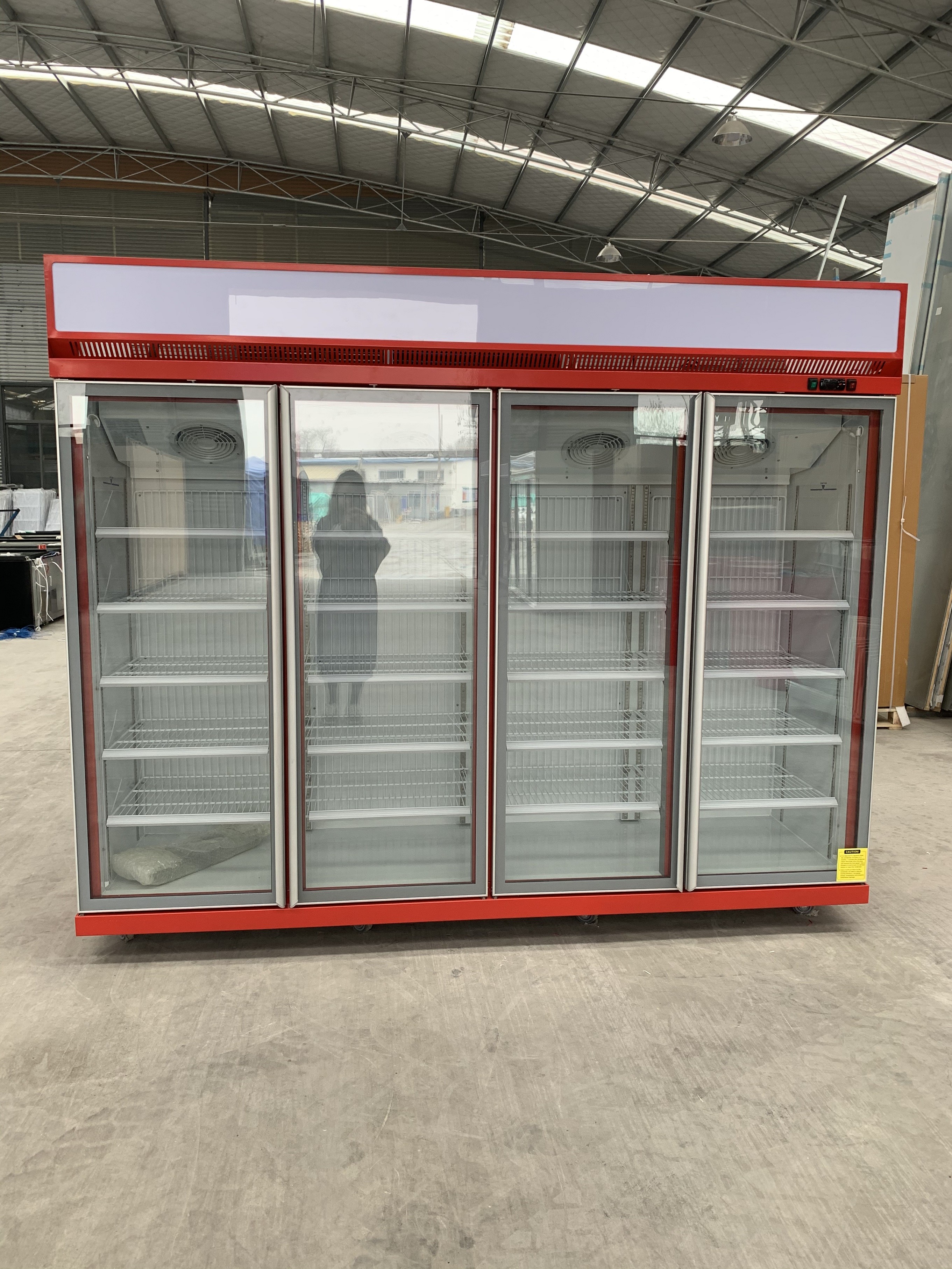 Red Four Glass Door R290 Drink Display Chiller With SECOP Compressor