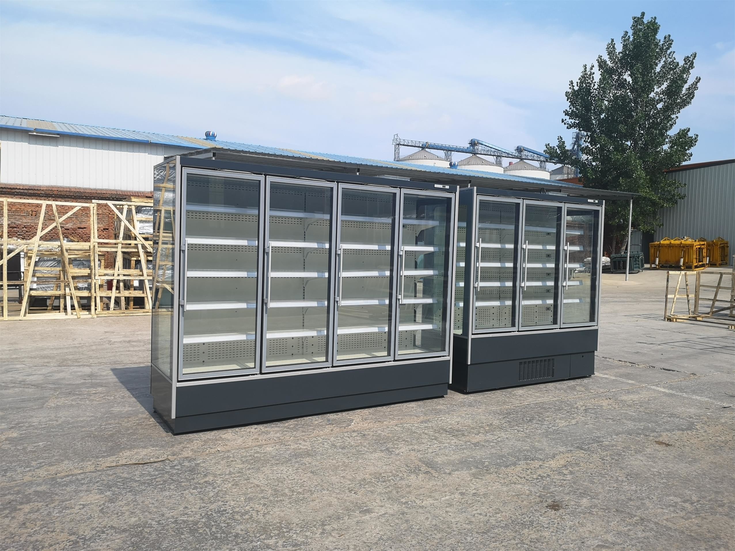 Energy Saving Supermarket Freezer With Triple Glazed Anti Fog Glass Door