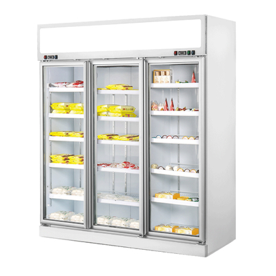 Vertical Commercial Freezer With Frameless Triple Glazed Glass Door