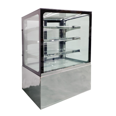 Supermarket Cake Display Refrigerator with Back Double Glazed Tempered Sliding Glass Doors