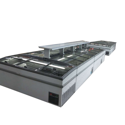 Supermarket Chest Freezer With Static Cooling System And Sliding LOW-E Glass Door