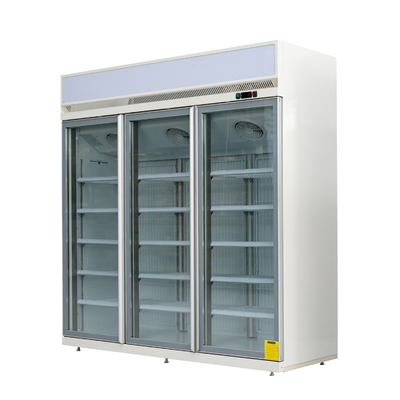 3 Glass Door Commercial Refrigerator With EBM Fan Motors For Low Energy Consumption