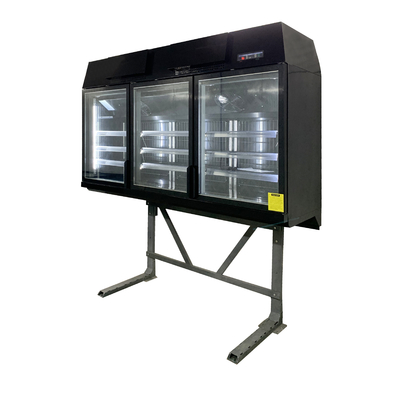 Top Glass Door Fridge Supplier With External Steel Support And Internal 3pcs Adjustable Shelves