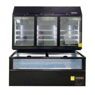 Top Glass Door Freezer Dealer With External Steel Support And Internal 3pcs Adjustable Shelves