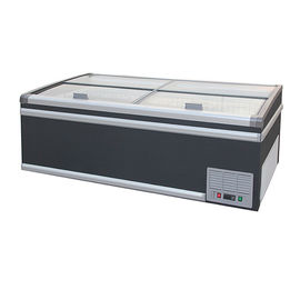 Static Cooling Supermarket Island Freezer Automatic Defrost With Sliding Door