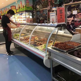 2000mm Wide Refrigerated Deli Display Fridge Meat Display Counter Carel Digital Thermostat