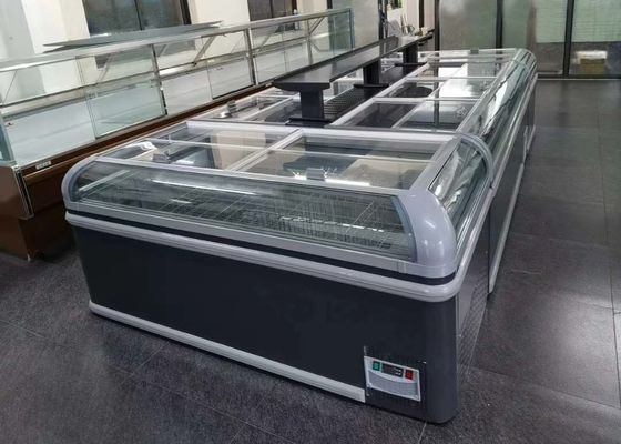 Sliding Low-E Glass Door (Front- Back) Supermarket Display Freezer