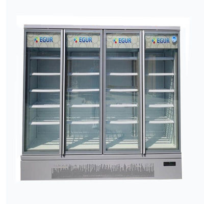 Air Cooling 4 Glass Doors cooler 220V R290 upright  Beverage Display Fridge