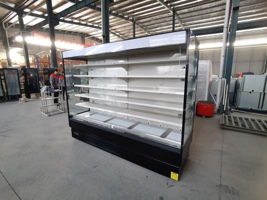 Fruit Vegetable Display Multideck Open Chiller Supermarket Showcase With Plug