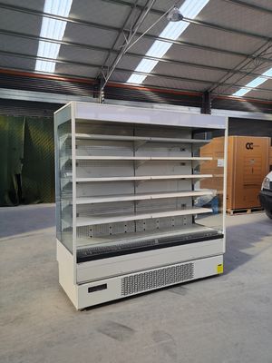 Convenience Store Fan Cooling Open Display Refrigerator 1100L With Night Curtain