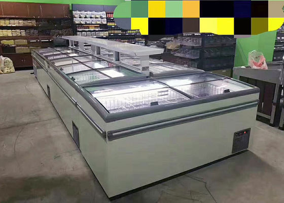 Curved Glass Door Combination Open Top Island Freezer R290