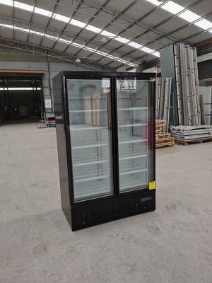 R290 Upright SECOP Supermarket Beverage Cooler With Two Fog Free Glass Door