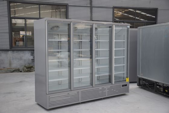 Supermarket Four Glass Door Upright Chiller With Danfoss Digital Thermostat