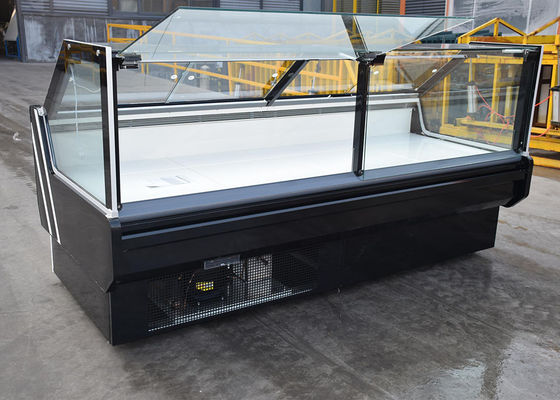 Front Lift Up Straight Glass Secop Deli Meat Display Case Automatic Defrost